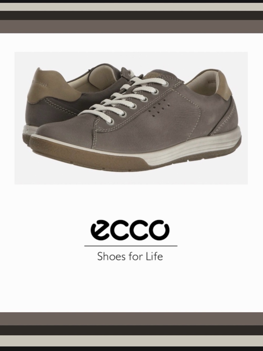 Ecco Chase II Leather Comfort Sneaker in
Grey Warm Moonrock Size 39